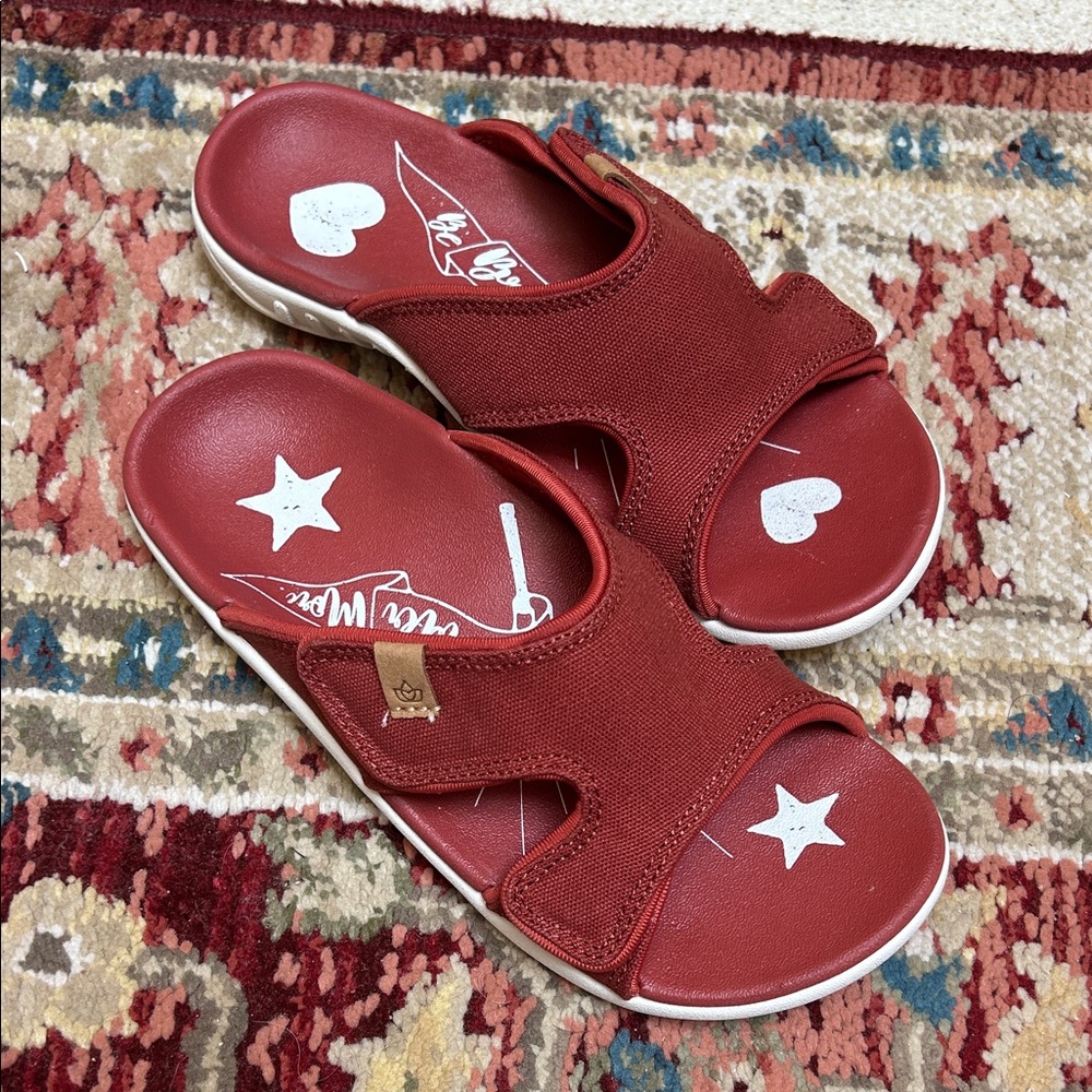Casual Red Slide Sandals